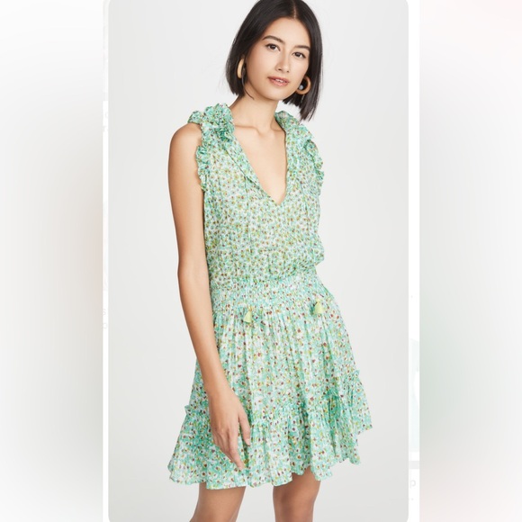 Poupette St Barth Dresses & Skirts - Poupette St Barth Triny Mini Green Floral Dress Large